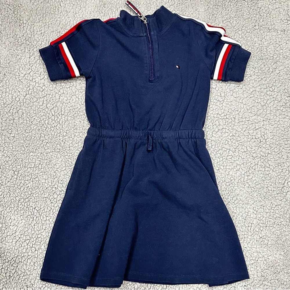 👉 Tommy Hilfiger Navy Polo Dress – Size 7 Youth Casual Zipper